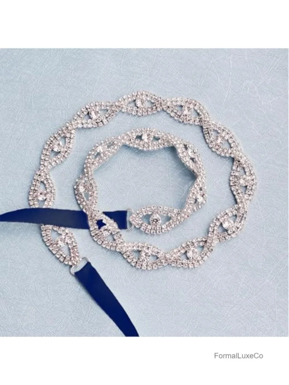 Handcrafted Rhinestone Wedding Waist Belt with Ribbon, Bling Crystal Bridal
